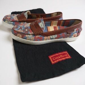 Cole Haan Nantucket Penny Loafers in Freedom Floral Print with Leather Trim